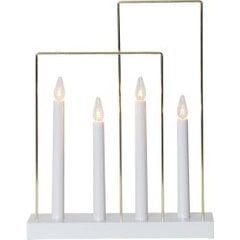Medinė žvakidė su rėmeliais balta 12W 29x36cm Blizgus rėmas 644-71 kaina ir informacija | Žvakės, Žvakidės | pigu.lt