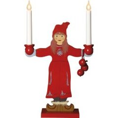 LED medinė žvakidė ant stovo raudona 5W 30x48cm Sundborn 632-01 kaina ir informacija | Žvakės, Žvakidės | pigu.lt