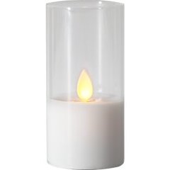 LED vaško žvakė stiklinėje baltos spalvos 0,06W 5x10cm M-Twinkle 063-14 kaina ir informacija | Žvakės, Žvakidės | pigu.lt