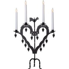 LED metalinė žvakidė ant stovo juoda 0,8W 39x62cm El-tupp 110-68 kaina ir informacija | Žvakės, Žvakidės | pigu.lt