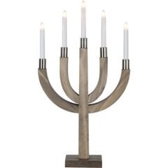 Medinė lenkta žvakidė ant stovo ruda 15W 35x67cm Elias 218-83 kaina ir informacija | Kalėdinės dekoracijos | pigu.lt