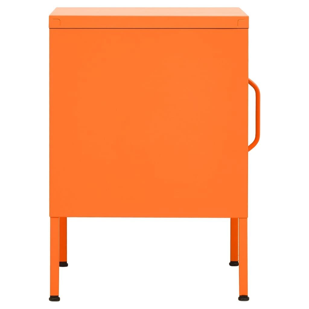 vidaXL Naktinis staliukas, oranžinė, 35x35x51cm, plienas kaina ir informacija | Spintelės prie lovos | pigu.lt