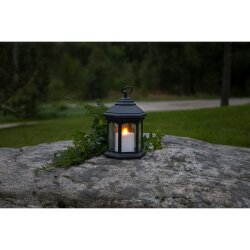 LED šviesos dekoro žibintas juodas 2xAA 0,03W 17x26cm Linta 061-34 цена и информация | Žvakės, Žvakidės | pigu.lt