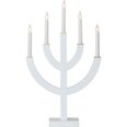 Medinė lenkto tipo žvakidė ant stovo balta 15W 35x59cm Anno