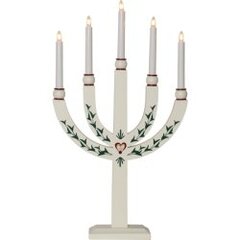 Medinė lenkta žvakidė ant stovo baltas su raštu 15W 35x61cm Elias Tradion kaina ir informacija | Žvakės, Žvakidės | pigu.lt