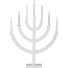 Medinė lenkto tipo žvakidė ant stovo balta 21W 51x71cm Anno kaina ir informacija | Žvakės, Žvakidės | pigu.lt