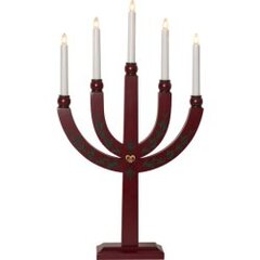 Medinė lenkta žvakidė ant stovo raudona 15W 35x61cm Elias Tradion kaina ir informacija | Žvakės, Žvakidės | pigu.lt