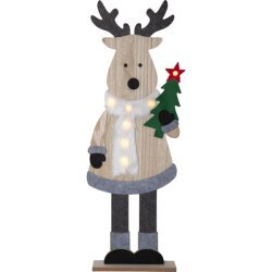 LED kalėdinės šviesos dekoro lazeriu pjaustytas elnias 2xAA 0,48W 30x80cm Billy 272-09 kaina ir informacija | Kalėdinės dekoracijos | pigu.lt