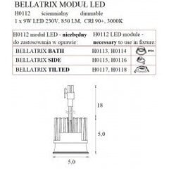 Šviestuvas Maxlight Bellatrix, 5 cm 9W 3000K H0112 kaina ir informacija | Lubiniai šviestuvai | pigu.lt
