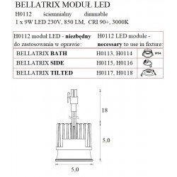 Šviestuvas Maxlight Bellatrix, 5 cm 9W 3000K H0112 kaina ir informacija | Lubiniai šviestuvai | pigu.lt
