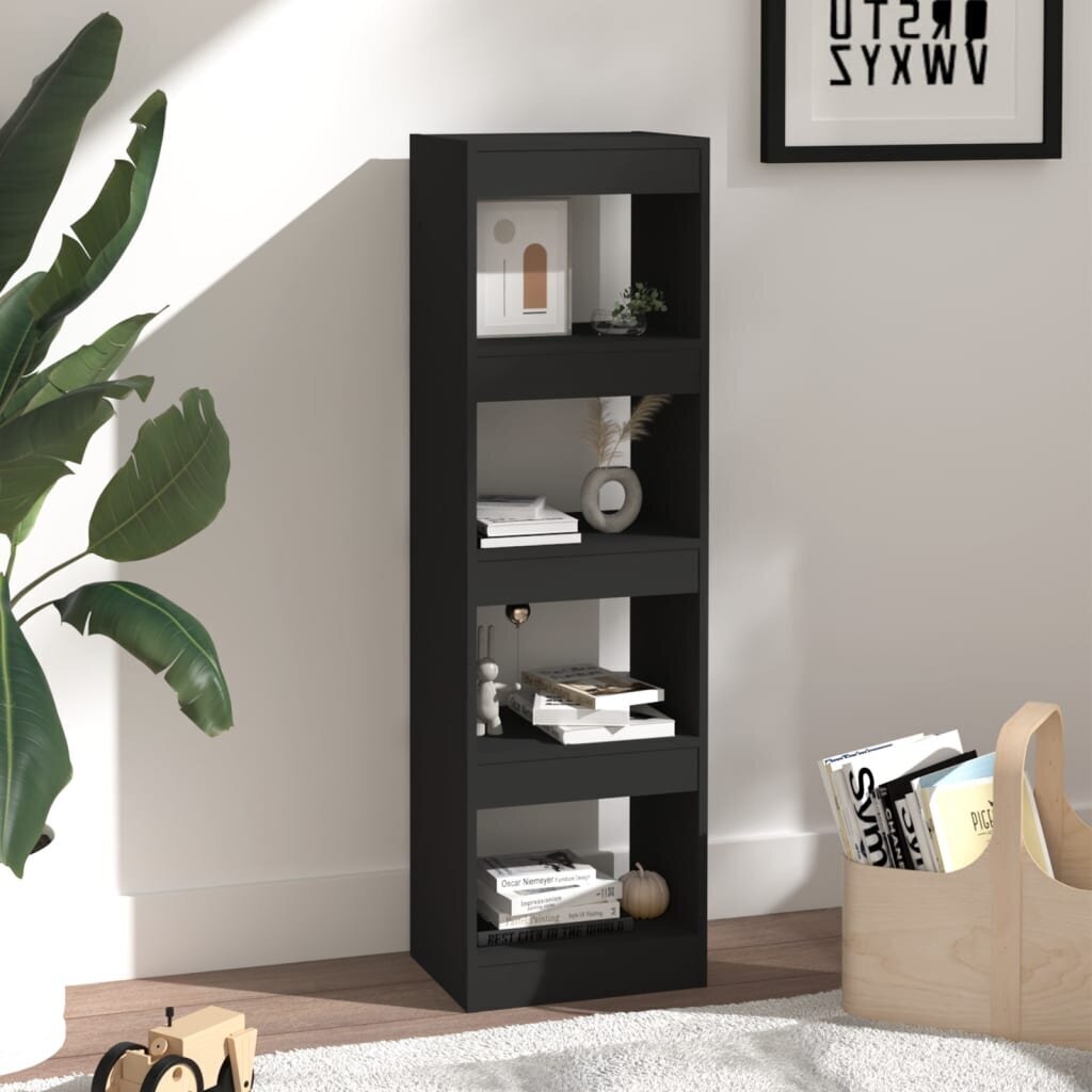 Spintelė knygoms/kambario pertvara, 40x30x135 cm, juoda kaina ir informacija | Lentynos | pigu.lt