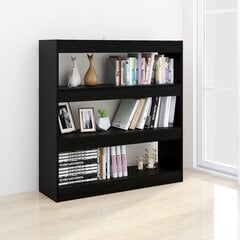 Spintelė knygoms/kambario pertvara, 100x30x103 cm, juoda kaina ir informacija | Lentynos | pigu.lt