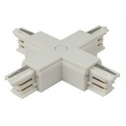 X tipo jungtis LED 3 fazių takeliams Maxlight balta 16,6x16,6 cm MHT1-X-WH kaina ir informacija | Įmontuojami šviestuvai, LED panelės | pigu.lt
