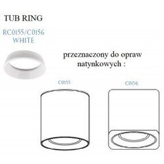 Dekoratyvinis žiedas lubinėms lempoms Maxlight Tub kolekcija balta RC0155/C0156 WHITE kaina ir informacija | Lubiniai šviestuvai | pigu.lt