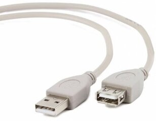 Kabelis Gembird USB Male - USB Female 3m White цена и информация | Кабели для телефонов | pigu.lt