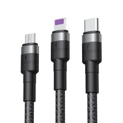 Laidas telefonui XO, NB-Q191 3w1 USB - Lightning + USB-C + microUSB 1,2 m 40W kaina ir informacija | Laidai telefonams | pigu.lt