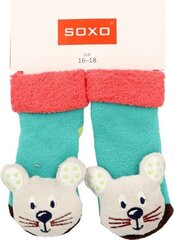 Soxo vaikiškos kojinės su pele su ABS barškėti 16-18 kaina ir informacija | Kojinės, pėdkelnės kūdikiams | pigu.lt