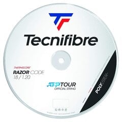 Teniso rakečių stygos Tecnifibre RAZOR CODE 200m, 1,20mm, Baltas kaina ir informacija | Lauko teniso prekės | pigu.lt