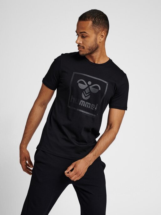 Marškinėliai vyrams Hummel Isam 21433120015700498209699, juodi цена и информация | Vyriški marškinėliai | pigu.lt