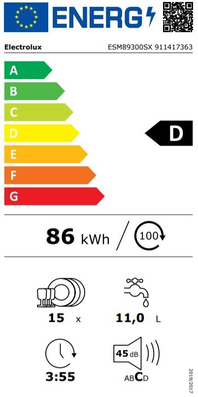 Electrolux ESM89300SX цена и информация | Indaplovės | pigu.lt