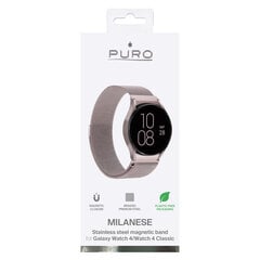 Milanese магнитный браслет Puro для Galaxy Watch 4/Watch 4 classic, розовый цена и информация | Аксессуары для смарт-часов и браслетов | pigu.lt