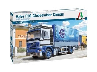 Пластиковая сборная модель Volvo F16 Globetrotter Canvas Truck With Elevator, 1/24, 3945 цена и информация | Конструкторы и кубики | pigu.lt