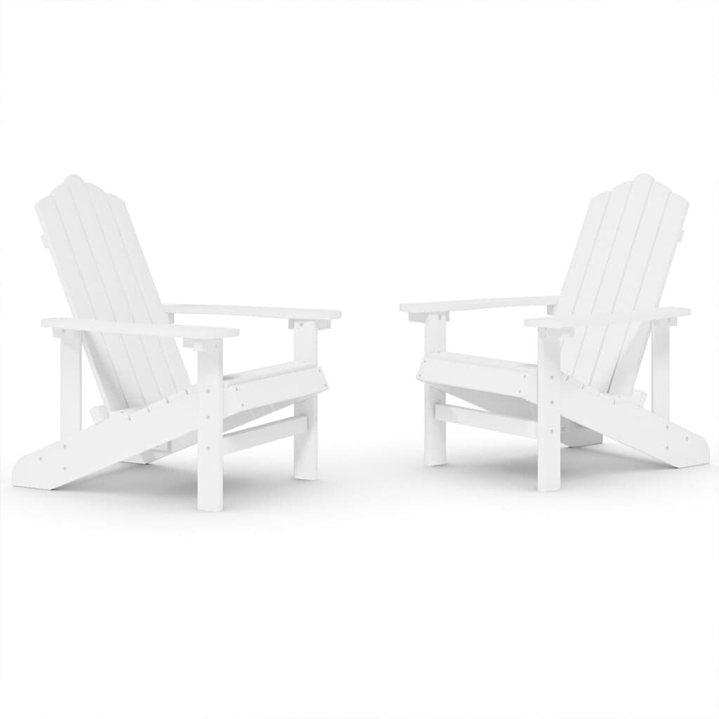 vidaXL Sodo Adirondack kėdės, 2vnt., baltos spalvos, HDPE kaina ir informacija | Lauko kėdės, foteliai, pufai | pigu.lt