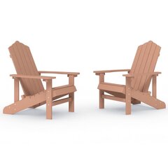 vidaXL Sodo Adirondack kėdės, 2vnt., rudos spalvos, HDPE kaina ir informacija | Lauko kėdės, foteliai, pufai | pigu.lt