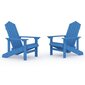 vidaXL Sodo Adirondack kėdės, 2vnt., mėlynos spalvos, HDPE kaina ir informacija | Lauko kėdės, foteliai, pufai | pigu.lt