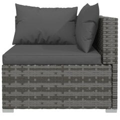 vidaXL Sodo komplektas su pagalvėlėmis, 12 dalių, pilkas, poliratanas kaina ir informacija | Lauko baldų komplektai | pigu.lt