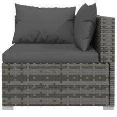 vidaXL Sodo komplektas su pagalvėlėmis, 13 dalių, pilkas, poliratanas kaina ir informacija | Lauko baldų komplektai | pigu.lt