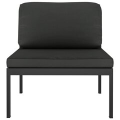 vidaXL Dvivietė sodo sofa su pagalvėlėmis, antracito, aliuminis kaina ir informacija | Lauko baldų komplektai | pigu.lt