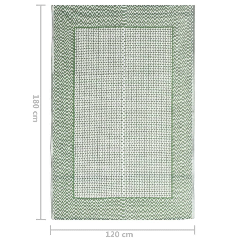 vidaXL Lauko kilimas, žalios spalvos, 120x180cm, PP kaina ir informacija | Kilimai | pigu.lt