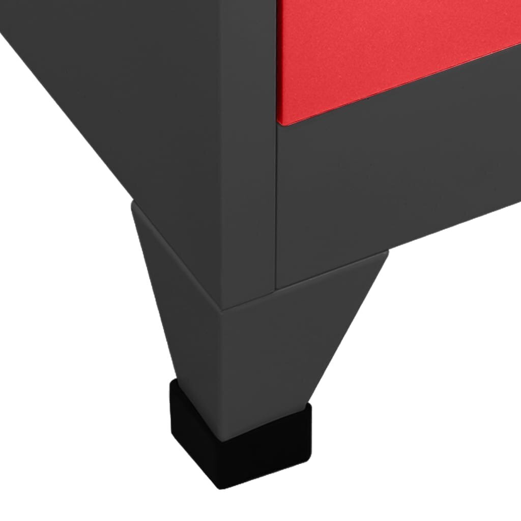 vidaXL Persirengimo spintelė, antracito/raudona, 90x45x180cm, plienas kaina ir informacija | Svetainės spintelės | pigu.lt