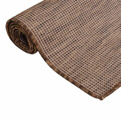 vidaXL Lauko kilimėlis, rudos spalvos, 80x150cm, plokščio pynimo kaina ir informacija | Kilimai | pigu.lt