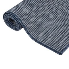 vidaXL Lauko kilimėlis, mėlynos spalvos, 80x150cm, plokščio pynimo цена и информация | Ковры | pigu.lt