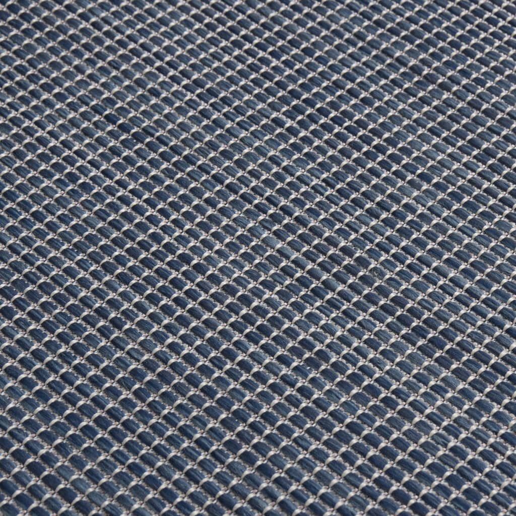 vidaXL Lauko kilimėlis, mėlynos spalvos, 160x230cm, plokščio pynimo kaina ir informacija | Kilimai | pigu.lt