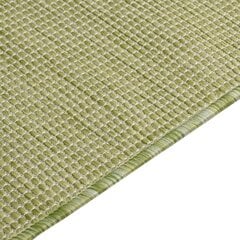vidaXL Lauko kilimėlis, žalios spalvos, 80x150cm, plokščio pynimo kaina ir informacija | Kilimai | pigu.lt