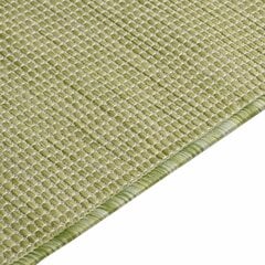 vidaXL Lauko kilimėlis, žalios spalvos, 80x250cm, plokščio pynimo kaina ir informacija | Kilimai | pigu.lt