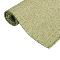 vidaXL Lauko kilimėlis, žalios spalvos, 160x230cm, plokščio pynimo kaina ir informacija | Kilimai | pigu.lt