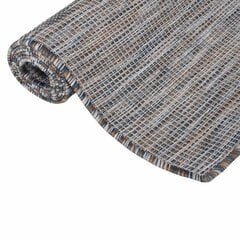 vidaXL Lauko kilimėlis, rudas ir juodas, 80x150cm, plokščio pynimo цена и информация | Ковры | pigu.lt