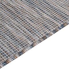 vidaXL Lauko kilimėlis, rudas ir juodas, 80x150cm, plokščio pynimo kaina ir informacija | Kilimai | pigu.lt