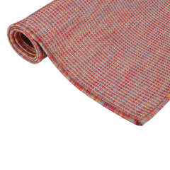 vidaXL Lauko kilimėlis, raudonos spalvos, 80x150cm, plokščio pynimo цена и информация | Ковры | pigu.lt