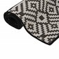 vidaXL Lauko kilimėlis, juodos spalvos, 80x150cm, plokščio pynimo цена и информация | Kilimai | pigu.lt