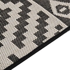 vidaXL Lauko kilimėlis, juodos spalvos, 80x150cm, plokščio pynimo цена и информация | Ковры | pigu.lt