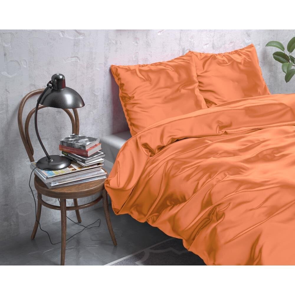Sleeptime šilko patalynės komplektas, oranžinė, šilko mikropluoštas kaina ir informacija | Patalynės komplektai | pigu.lt