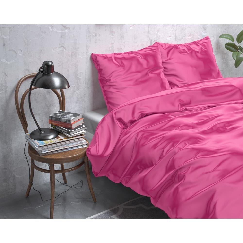 Sleeptime šilko patalynės komplektas, tamsiai rožinė, šilko mikropluošto kaina ir informacija | Patalynės komplektai | pigu.lt