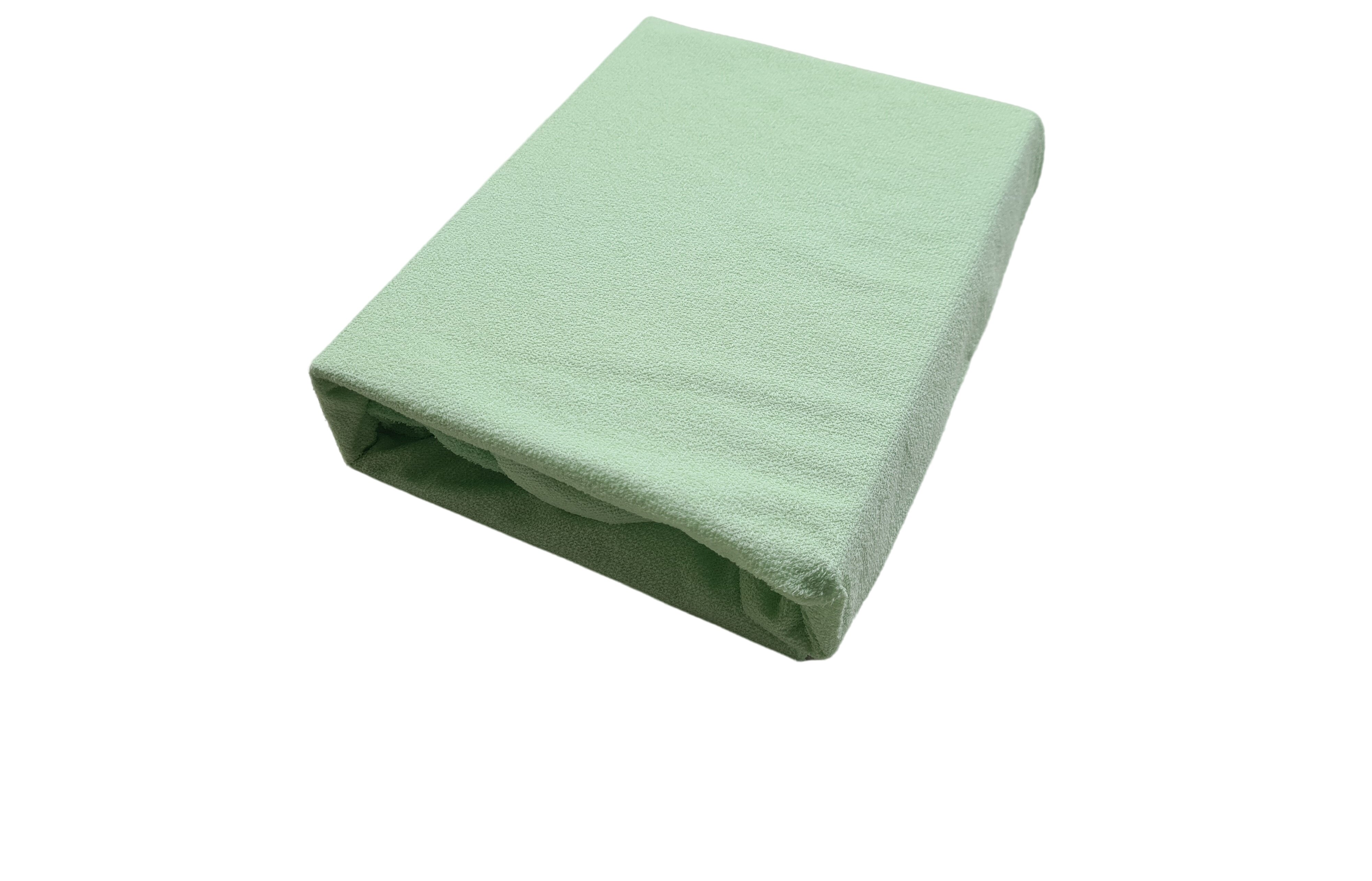 Neperšlampama frotė paklodė su guma, žalia 70x140 cm kaina | pigu.lt
