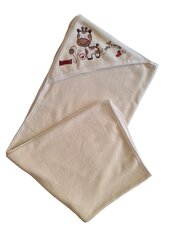 Детское полотенце с капюшоном кремовое 100х100 см цена и информация | Товары для купания | pigu.lt