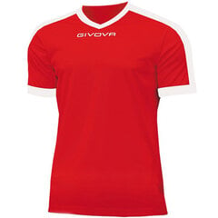 Marškinėliai Givova Revolution Interlock MAC04 1203, raudonai/balti kaina ir informacija | Sportinė apranga vyrams | pigu.lt